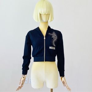 Moschino Teen Black Logo Hooded Sweatshirt SZ 152/ 12 years